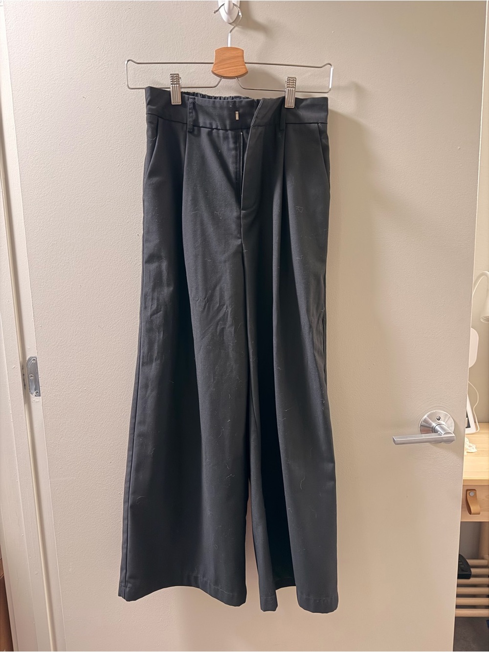 Commense Black Wide-Leg Trousers with High Waist